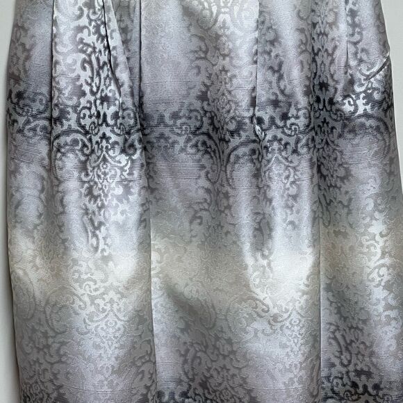 NWT Eliza J New York Brocade Jacquard Fit & Flare Grey Cocktail Dress Sz 4 - Picture 4 of 7